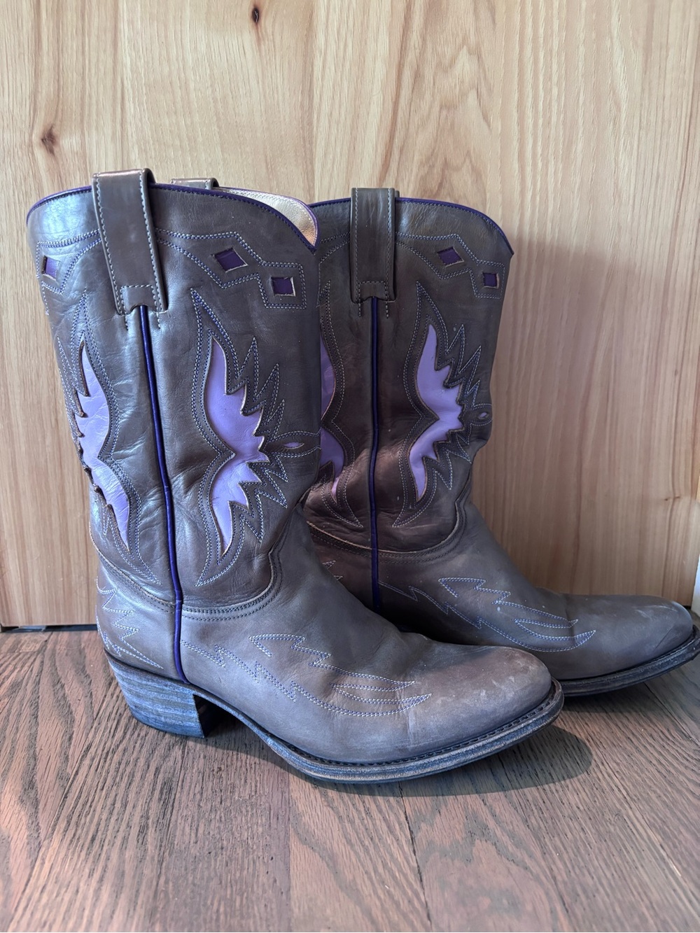Sendra Western Cowboy Boots Purple Brown Size 8.5 - Picture 2 of 7